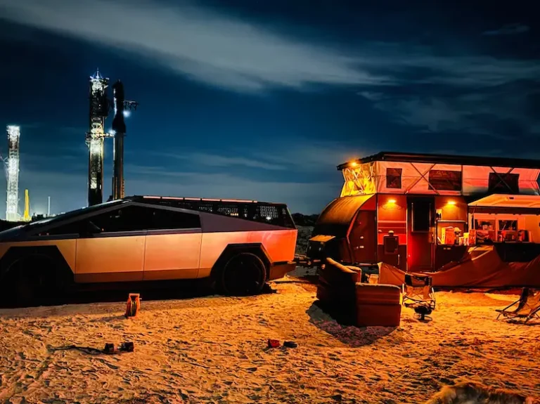 Solar powered miles in Cybertruck and camper